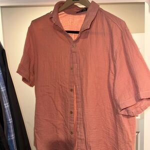 NFINITY Men's Short-Sleeve Button-Down Shirt in Dusty Rose